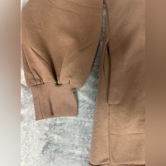 Zenana High Low Crewneck Sweatshirt Womens Plus 2X Brown Pockets Mocha - Picture 4 of 14
